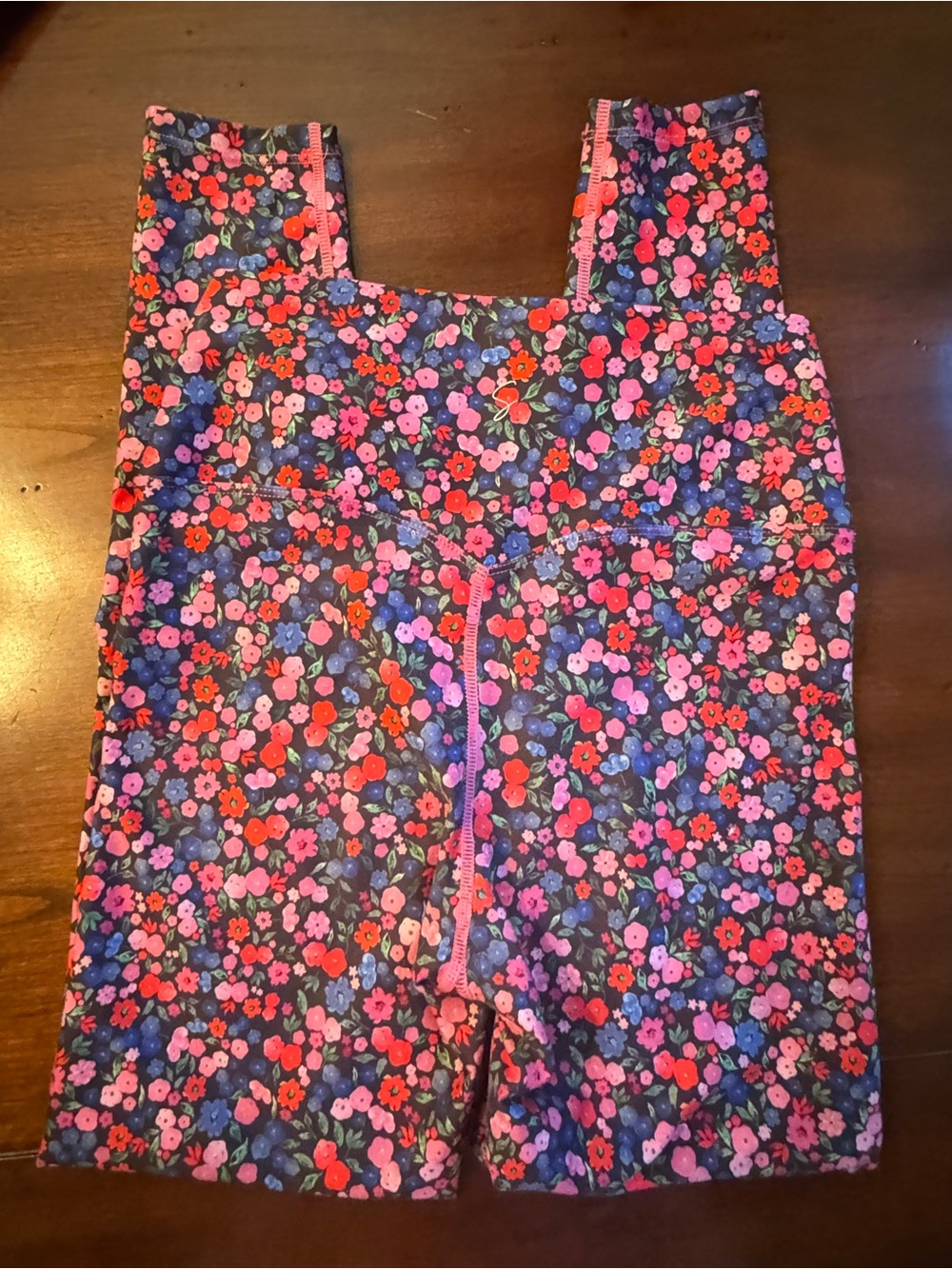 SSYS The Label Small Floral Workout Leggings Soft Stretch Activewear Fits 4/6 - Picture 3 of 5